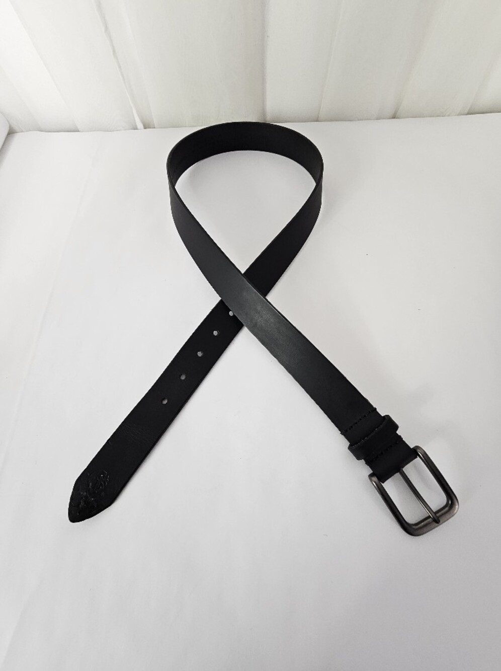 Timberland Black Genuine Leather Classic Casual Belt Gunmetal Buckle 36